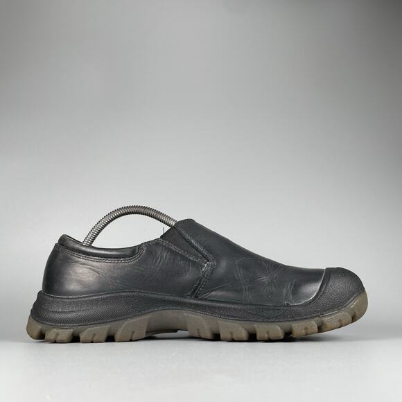 Keen Austin Men’s 10 Black Leather Casual Slip On Hiking Outdoor Shoes Comfort - Picture 5 of 9